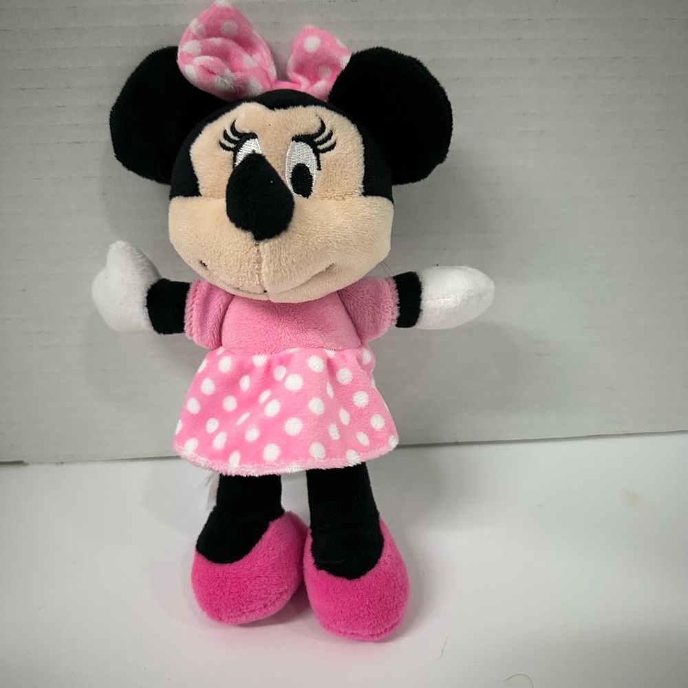 Disney 9" Inch Baby Minnie Mouse Pink White Plush Doll Toy Stuffed